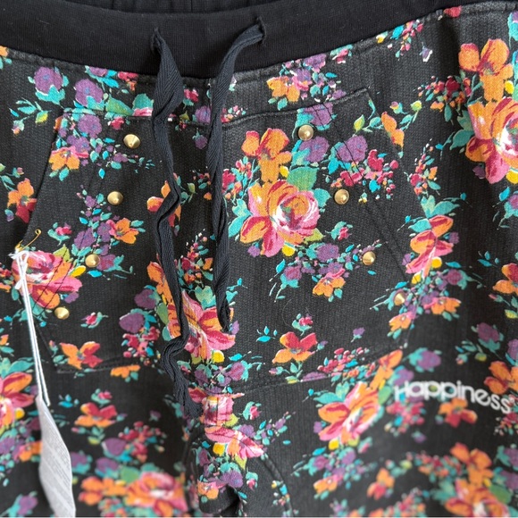 Happiness 10 Floral Studded Joggers NWT Made in Italy Kitson Size M - Picture 3 of 13